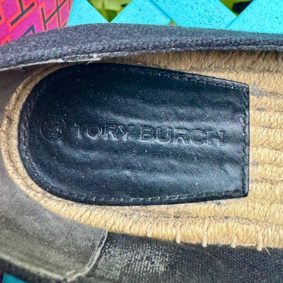 Tory Burch Color-Block Espadrille Wedge Perfect Black Size 8 - Picture 10 of 13